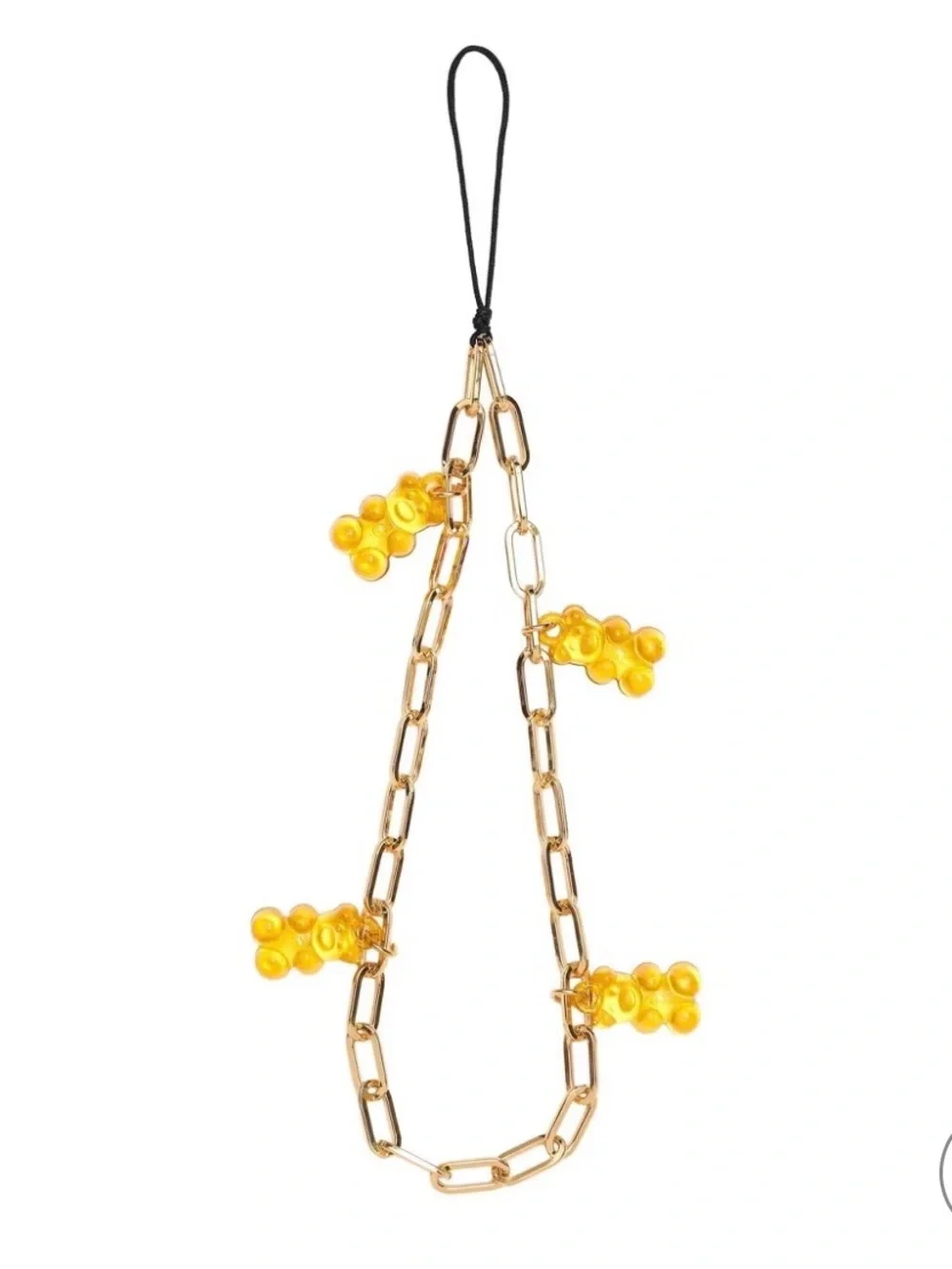 Skinnydip Gold Chain Gummy Bear Phone Wristlet Charm Bracelet Strap New